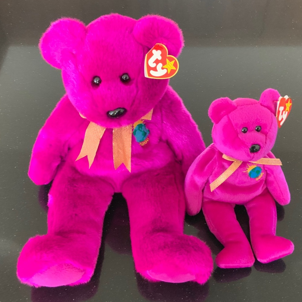 Ty Millenium Beanie Baby and Beanie Buddy Pair